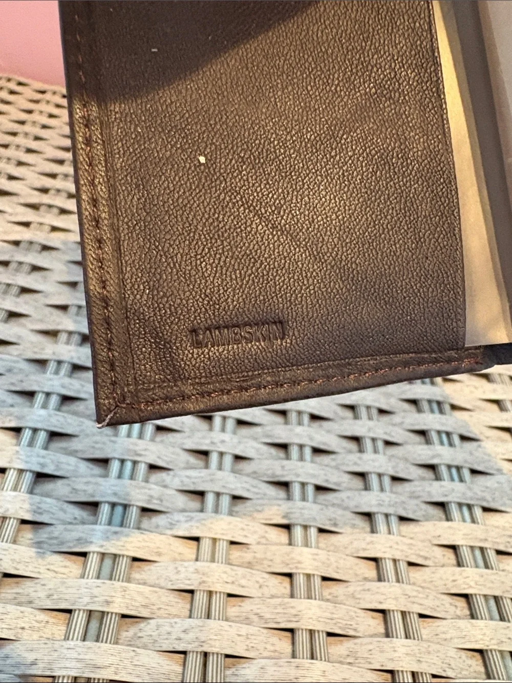 Lord & Taylor Brown Leather Trifold Wallet